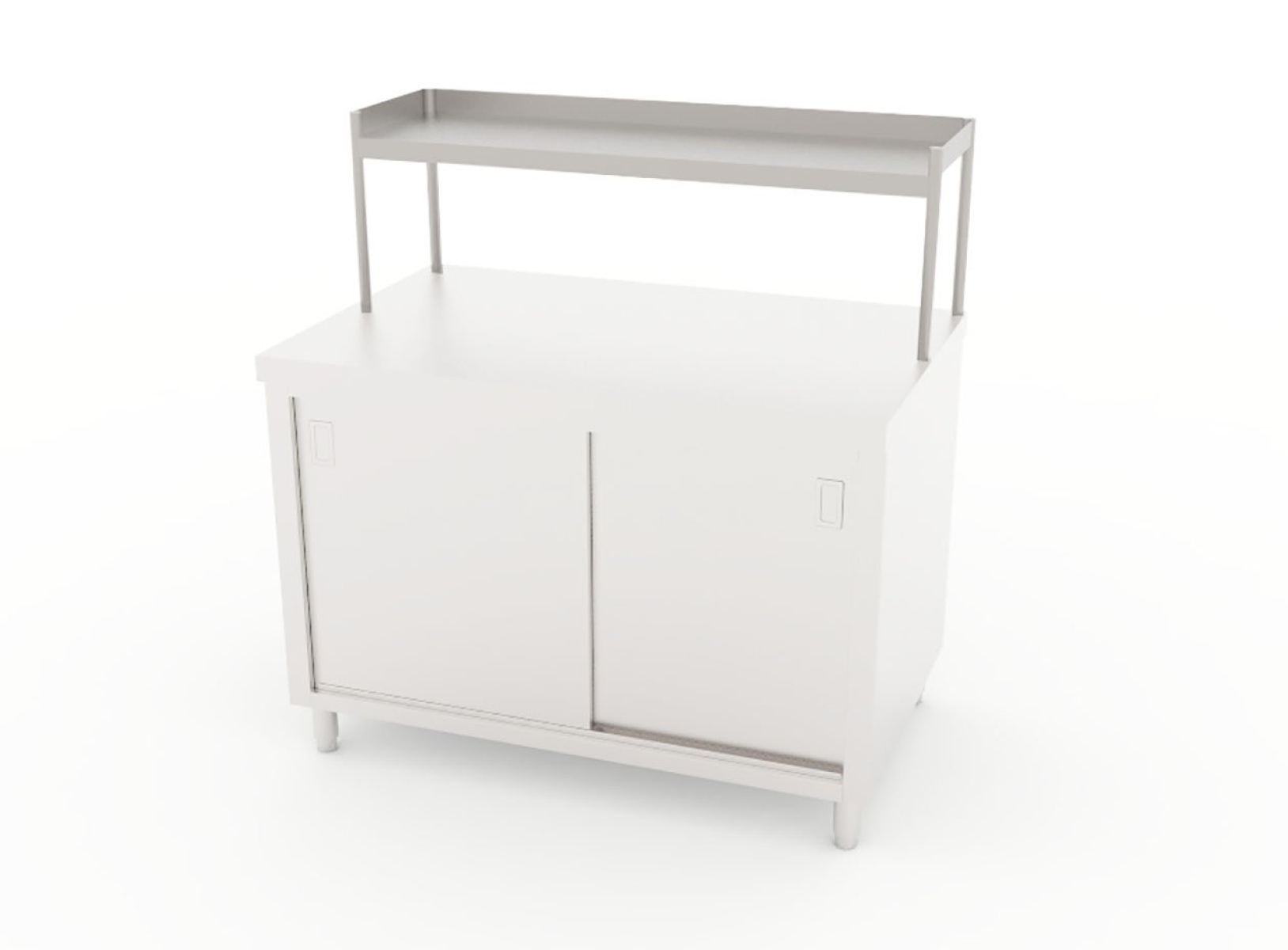 Working Counter with Overhead Shelf